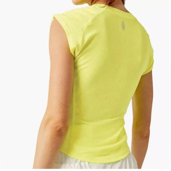 FP Movement True North V-Neck Ruched T-Shirt - Highlighter Size M - Picture 3 of 6